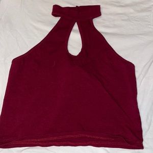 Halter tank top, red/maroon size L